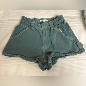 PacSun Teal High Waisted Carpenter Shorts